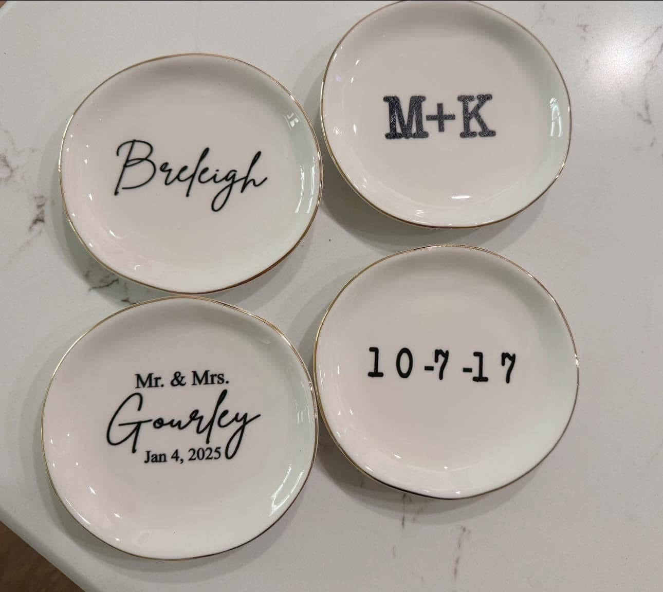 Personalized Ceramic Ring Dish