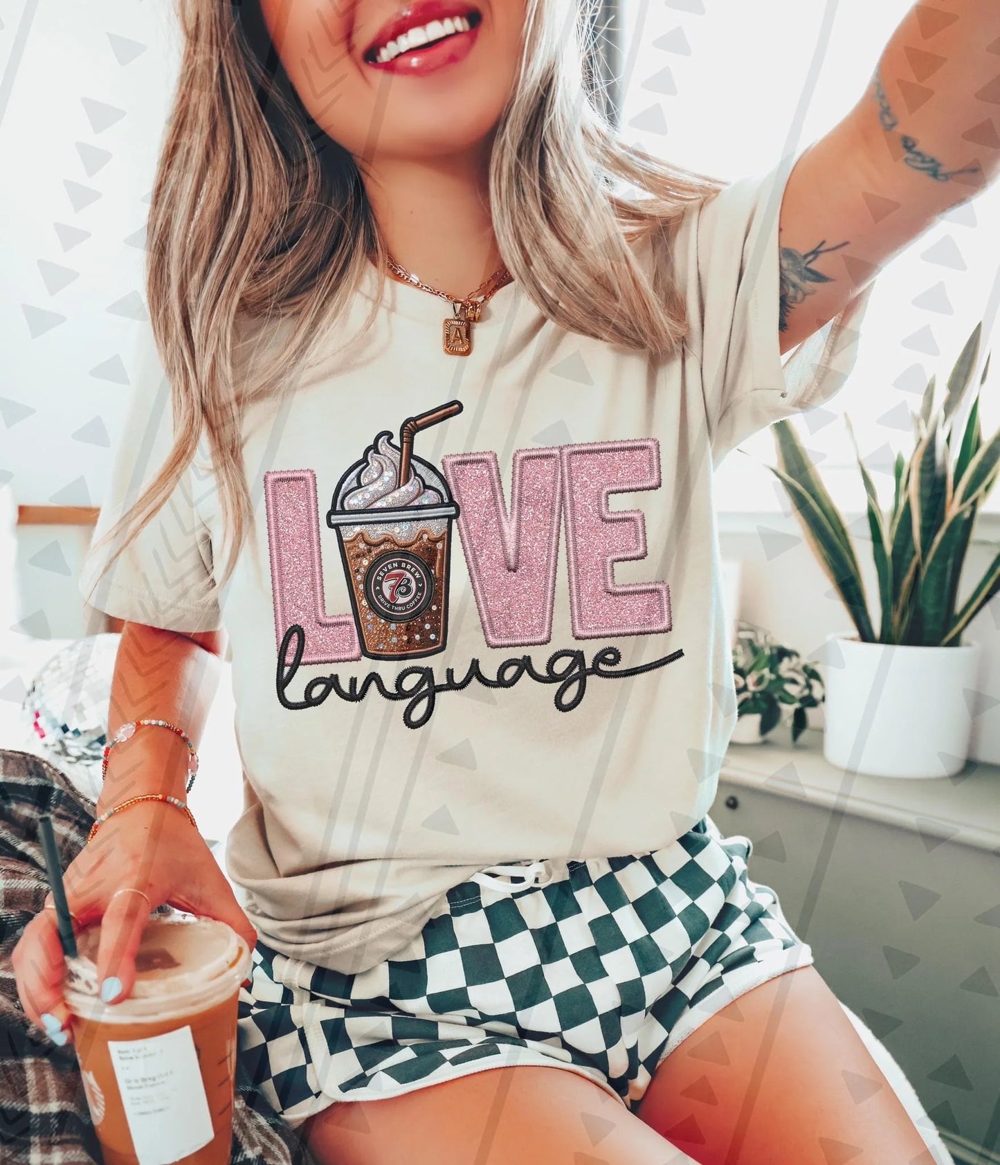 Girly Drink Love Language Faux Embroidery - 16 OPTIONS