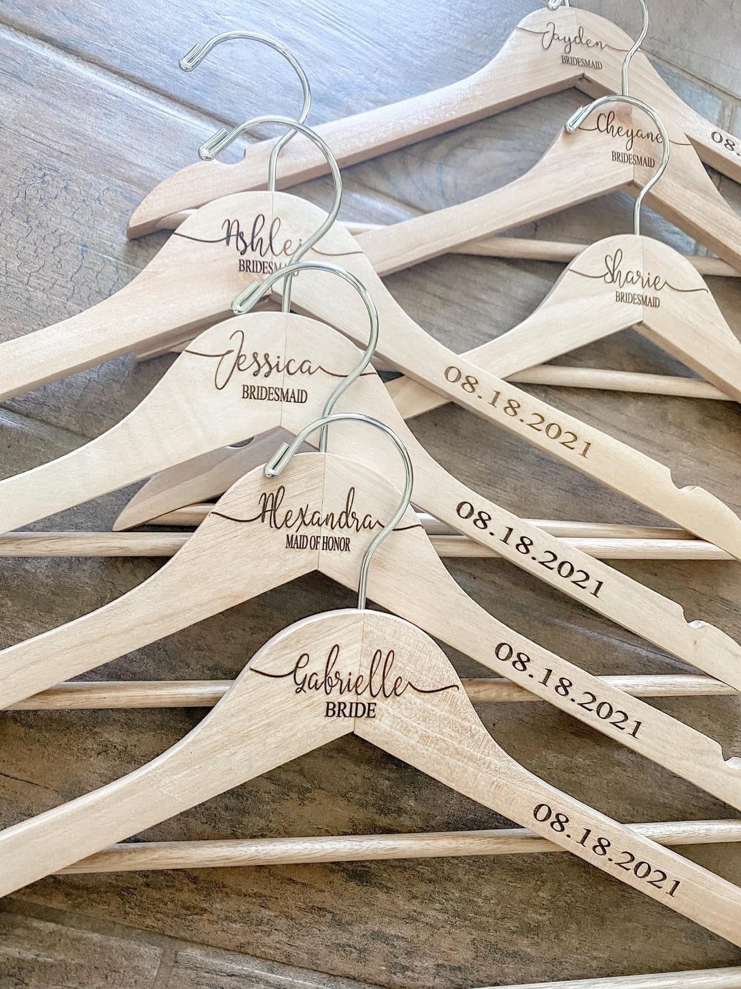 Custom Wedding Hangers – Personalized with Name & Date | Bridal Party Gift