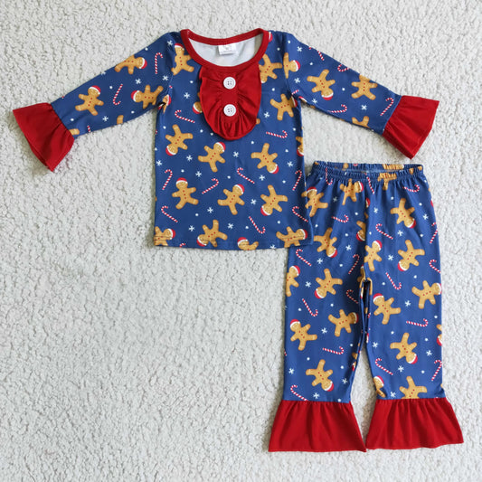 Gingerbread Ruffle Pajamas