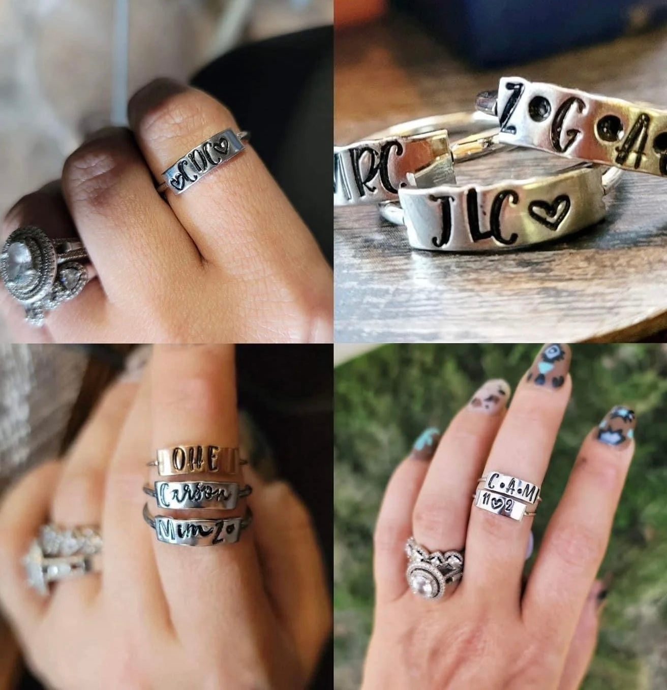 Personalized Plate Ring – Custom Handstamped Stainless Steel Rings