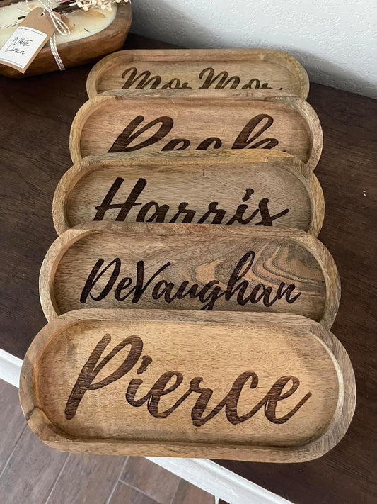 Personalized Wood Tray – Custom Engraved (12"x5"x0.75")