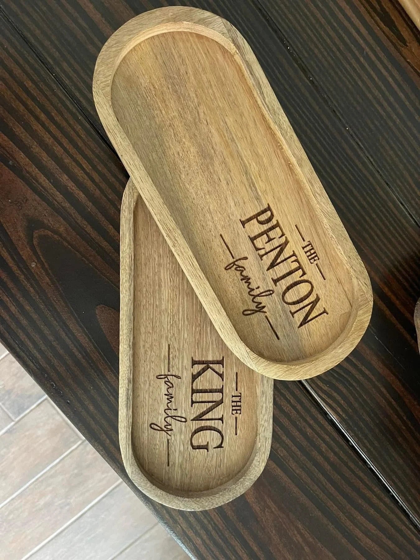 Personalized Wood Tray – Custom Engraved (12"x5"x0.75")