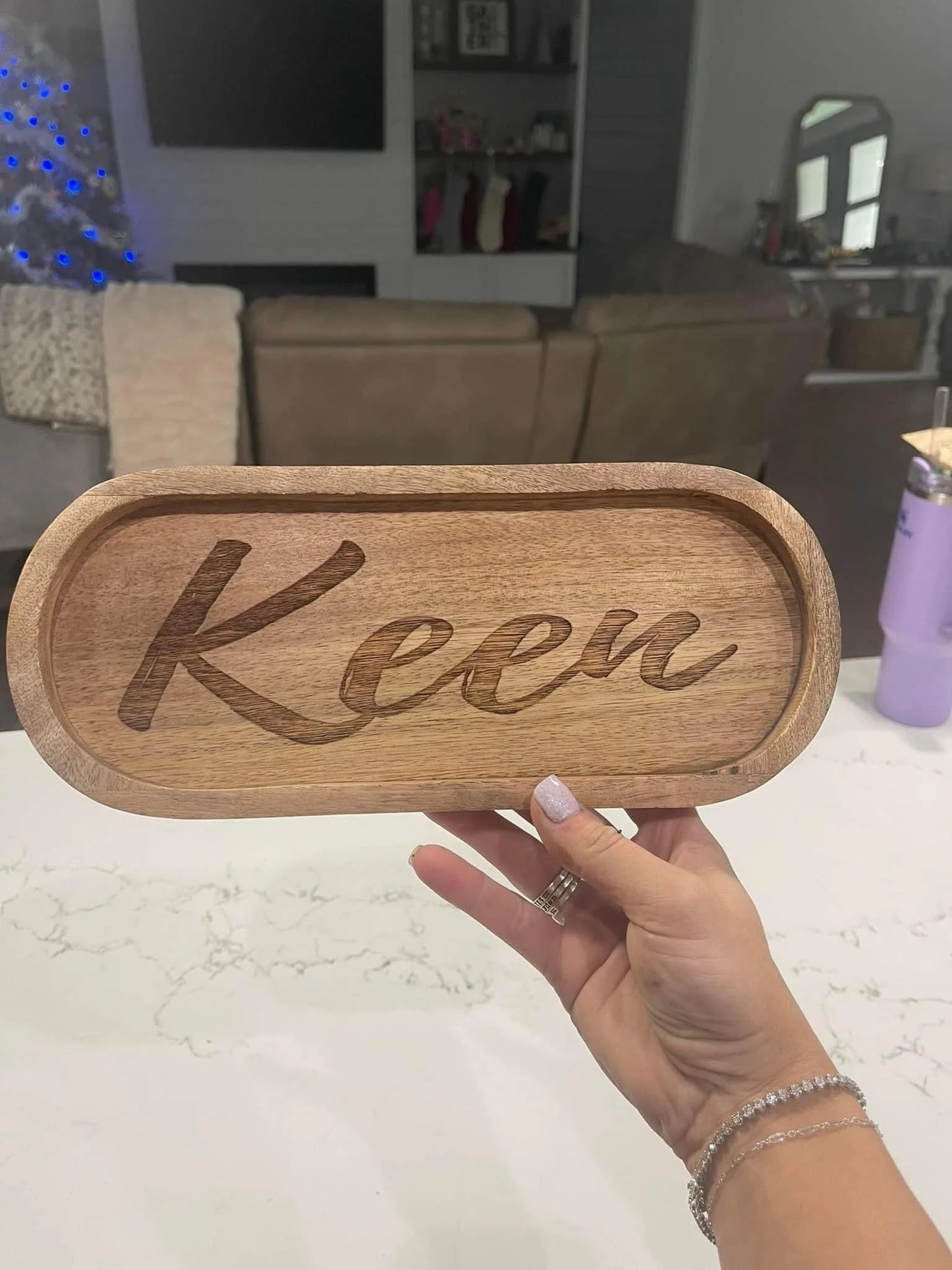 Personalized Wood Tray – Custom Engraved (12"x5"x0.75")