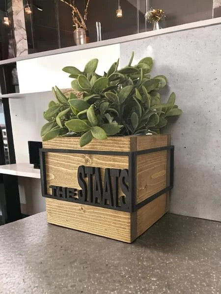 Custom 6” Wooden Planter Box – Personalized with 3D Cutout Design