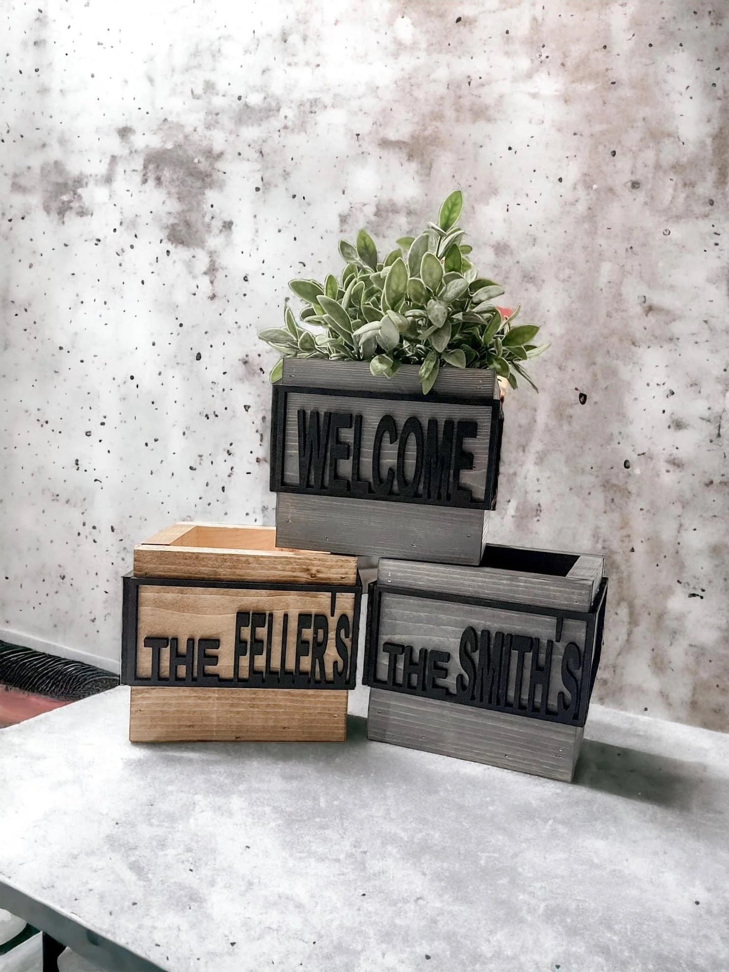 Custom 6” Wooden Planter Box – Personalized with 3D Cutout Design