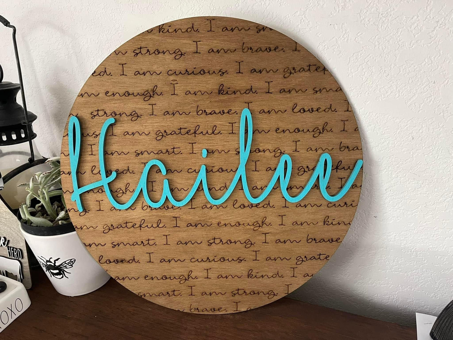 "You Are My Sunshine" Round Sign – Custom 3D Laser Cut with Name