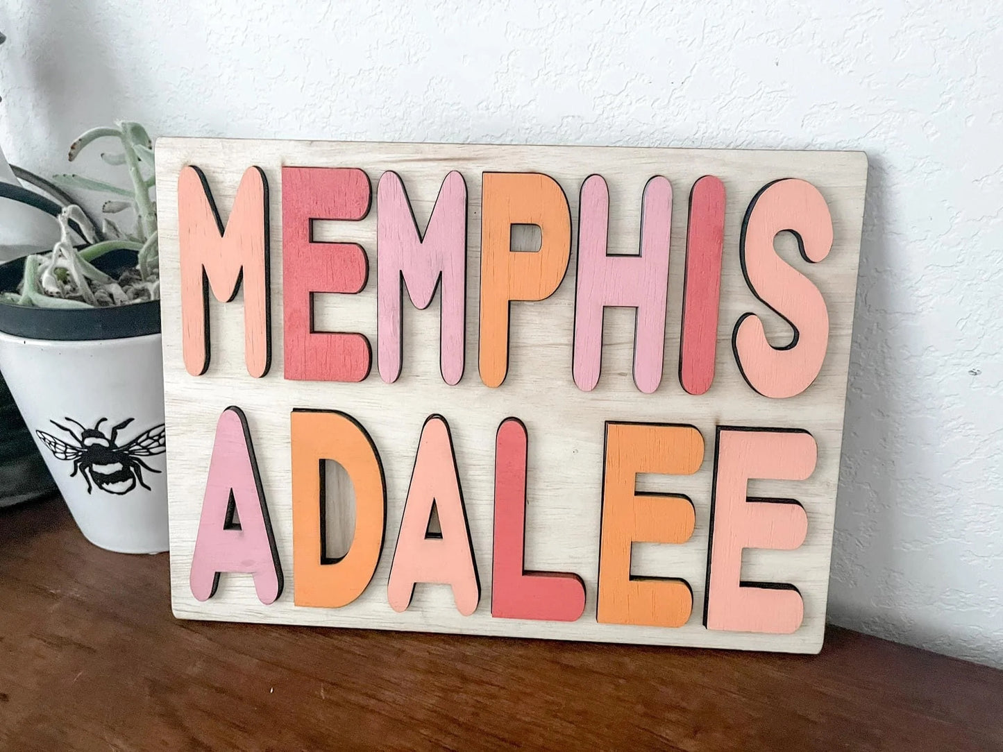 Double Name Puzzle – Custom Wooden Puzzle