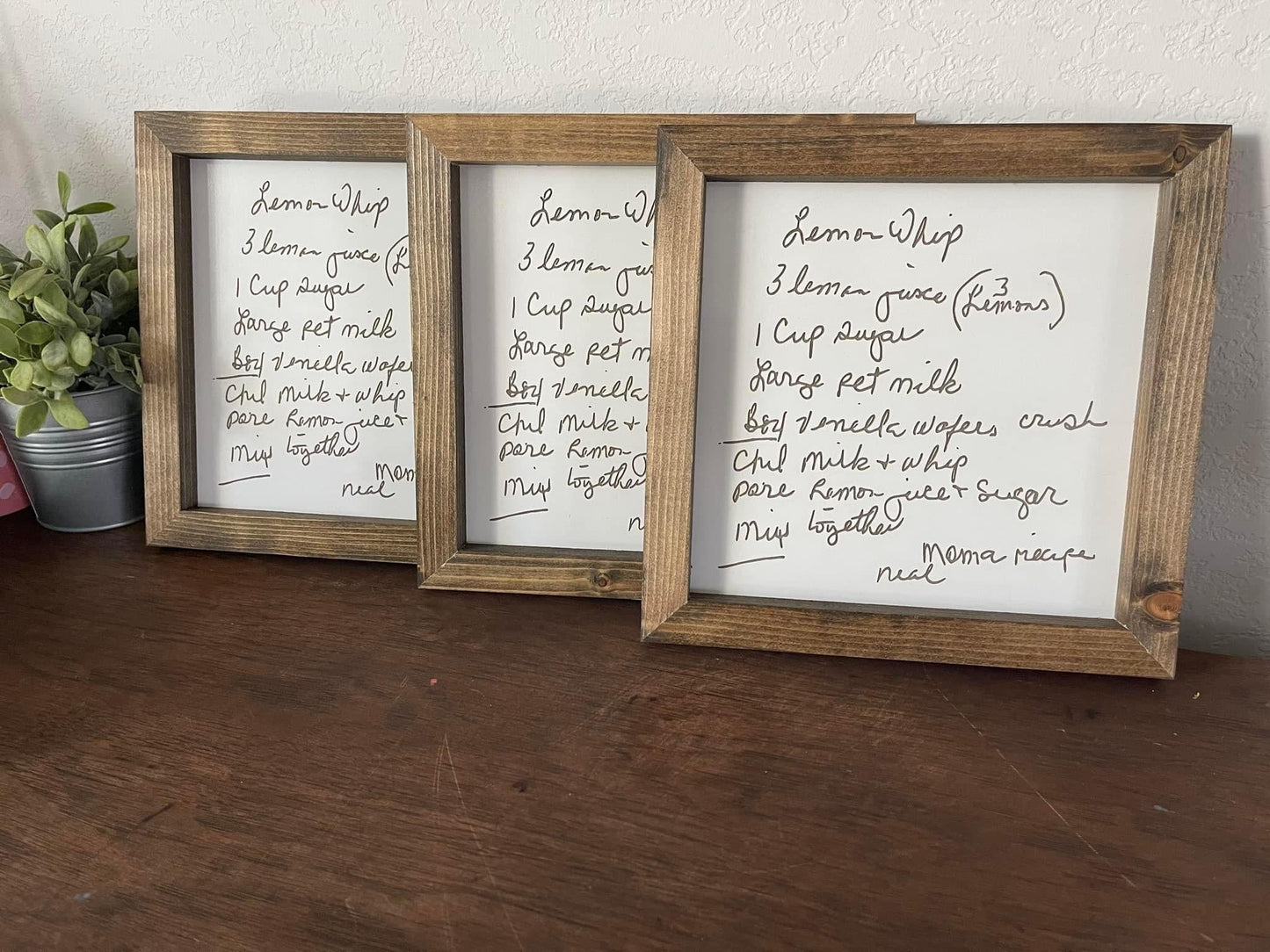 Custom Traced Handwritten Signs – Choose Your Frame Color | Recipes, Notes & More