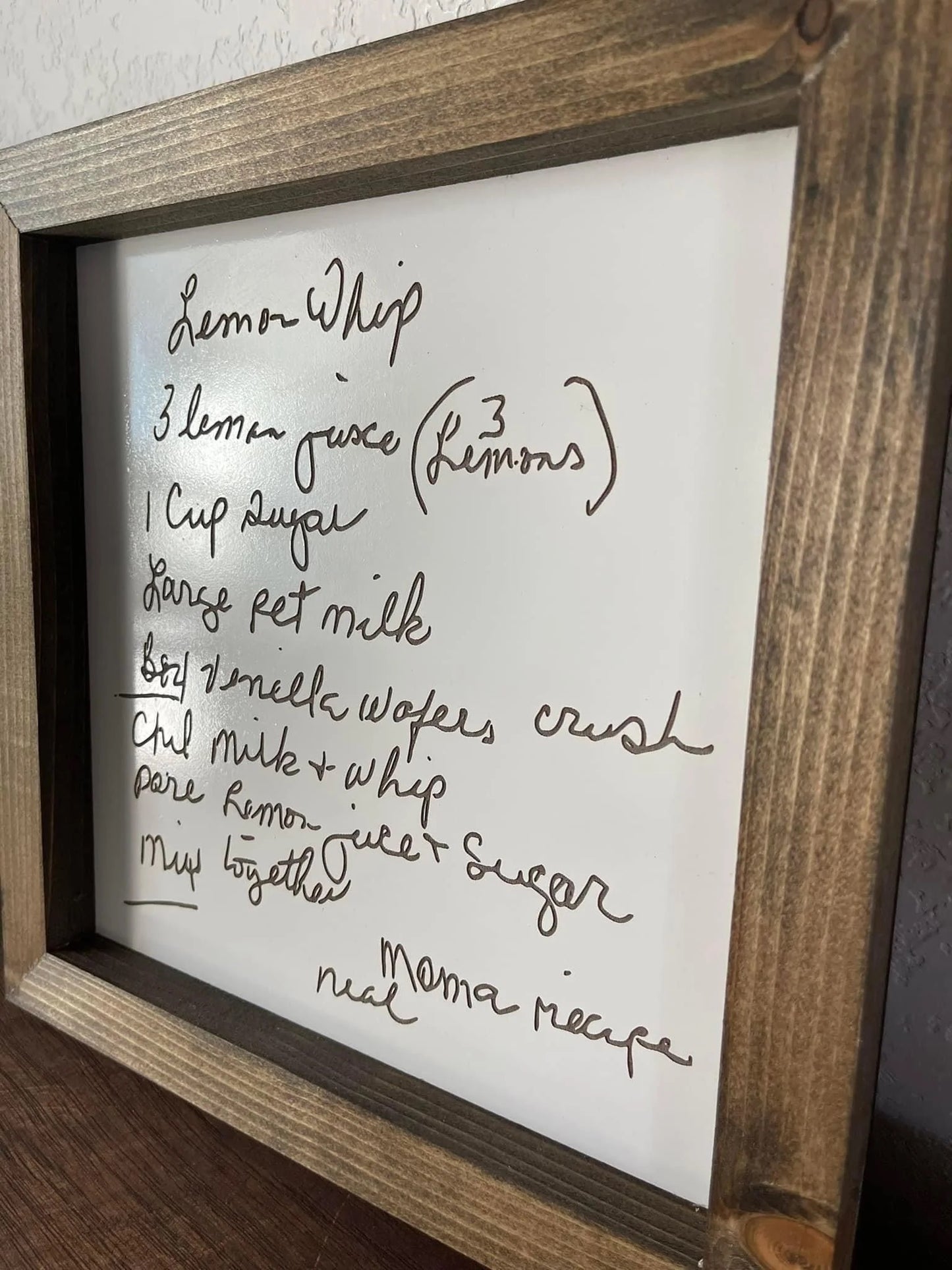 Custom Traced Handwritten Signs – Choose Your Frame Color | Recipes, Notes & More