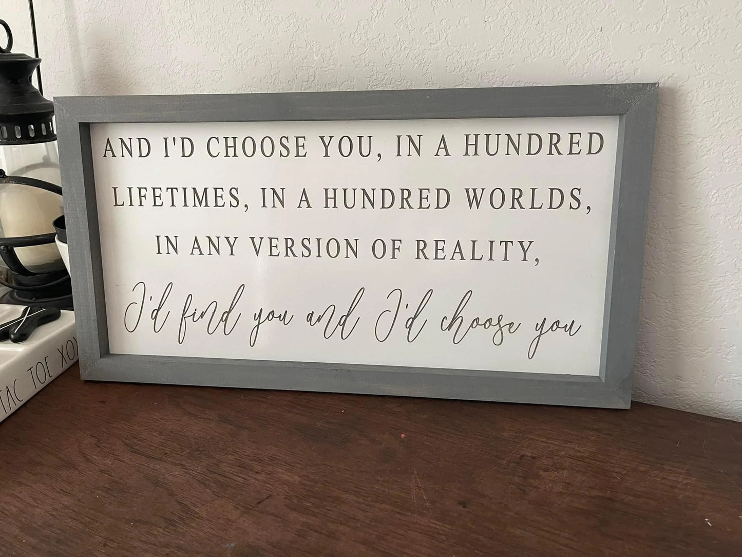 "I’d Choose You" Custom Printed Wooden Sign – 12”x23