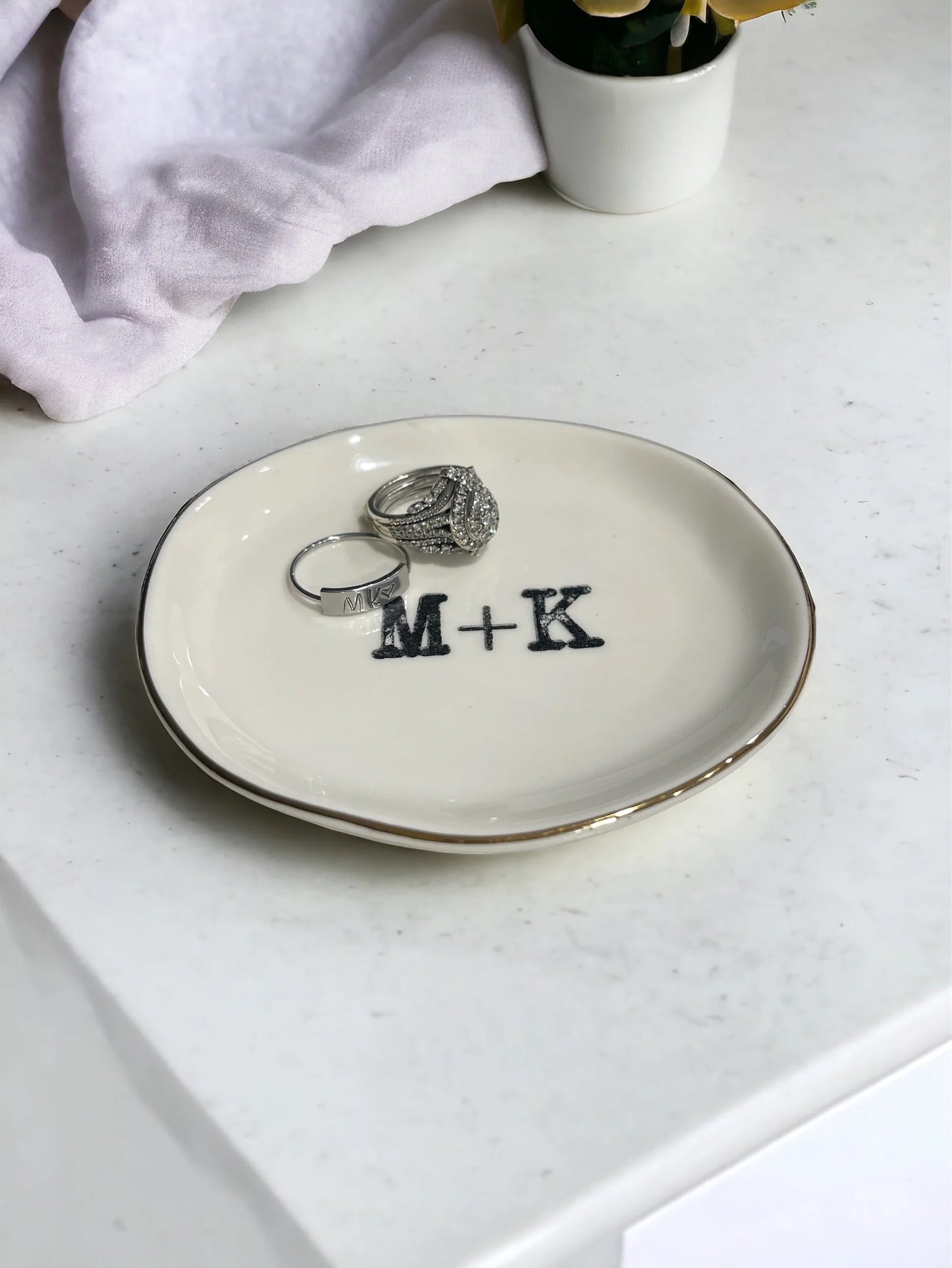 Personalized Ceramic Ring Dish