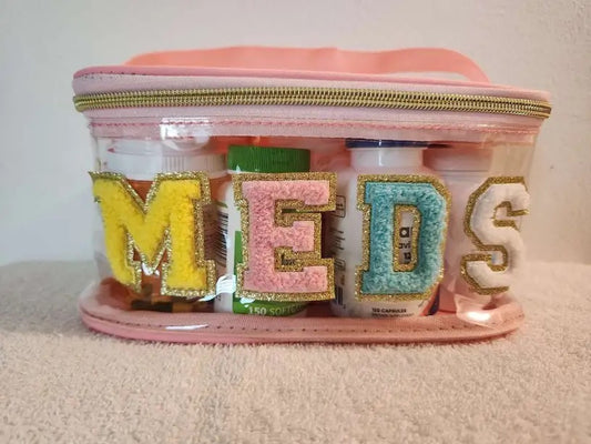 Preppy Transparent Travel Bag W/ Handle - MEDS