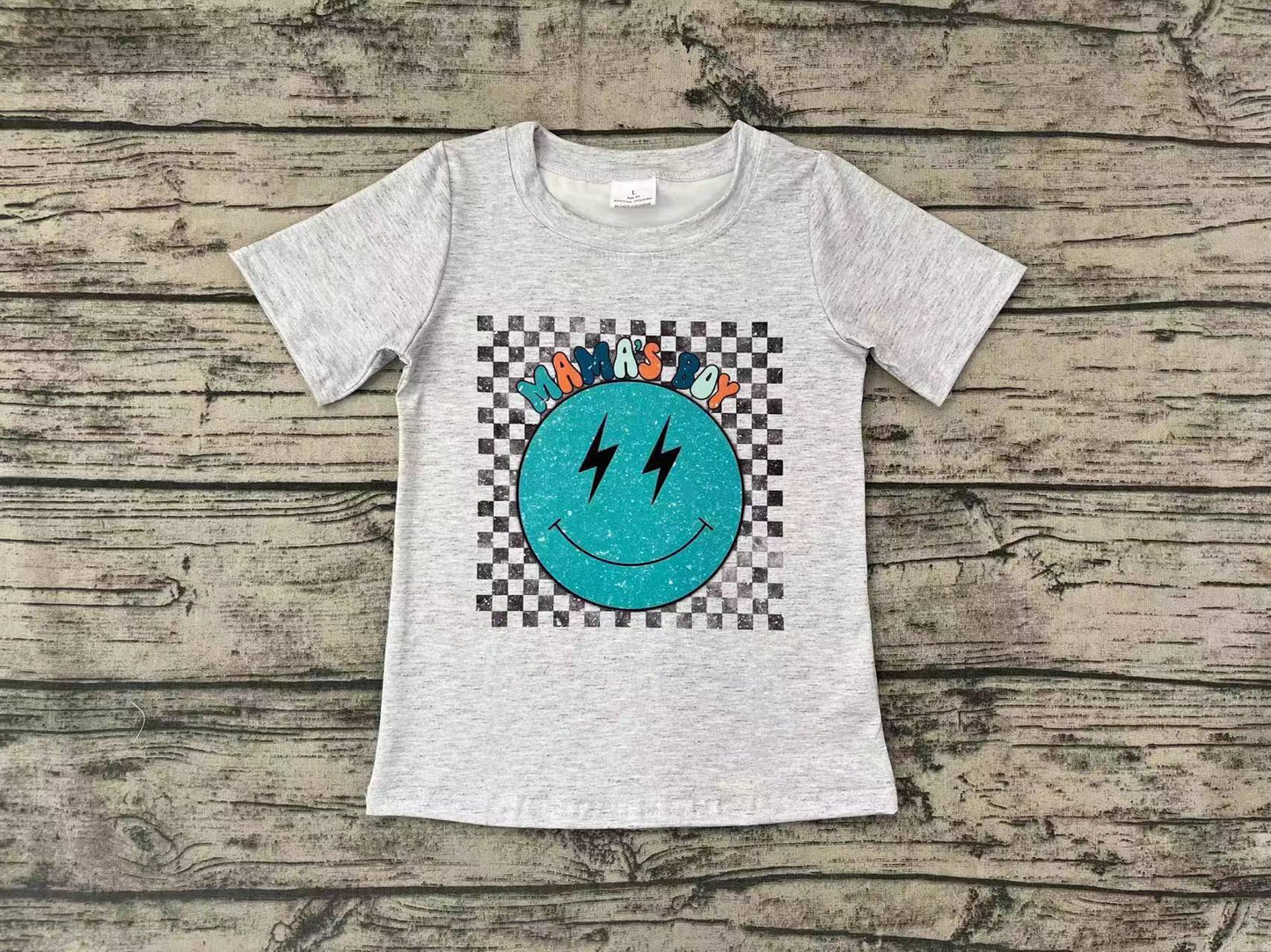 PREORDER - Checkered Mama's Boy Shirt (3/6M - 14/16)