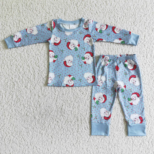 Blue Santa Christmas Pajamas