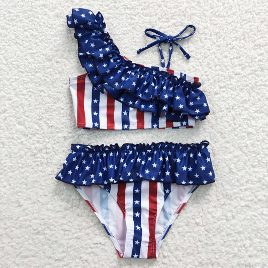 Ruffle Stars And Stripes Two Piece Swimsuit (3/6M - 14/16)