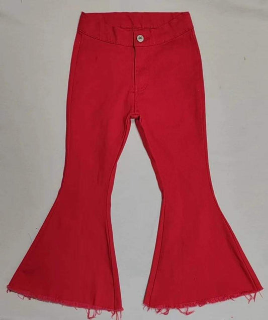 PREORDER - Red Denim Bell Bottom Pants (3/6M - 14/16)