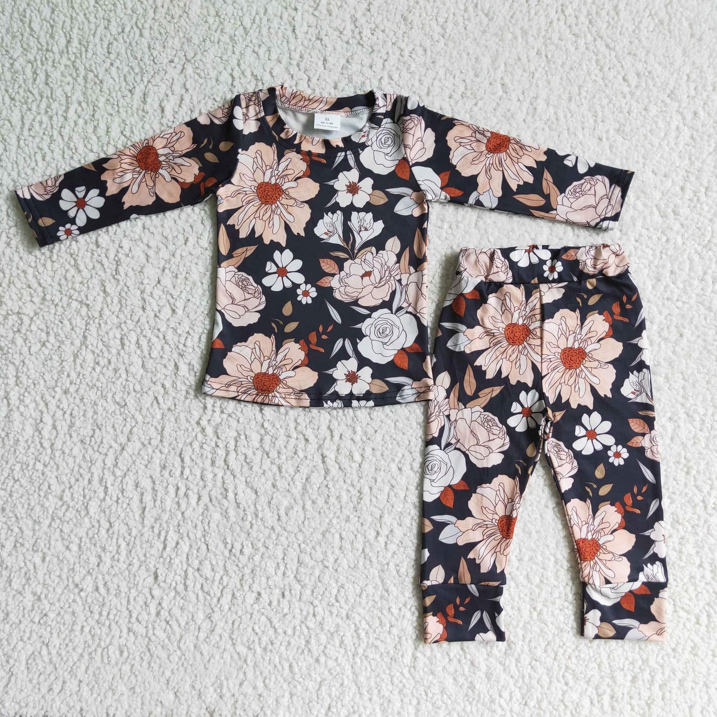 Dark Floral Pajamas (3/6M - 14/16)