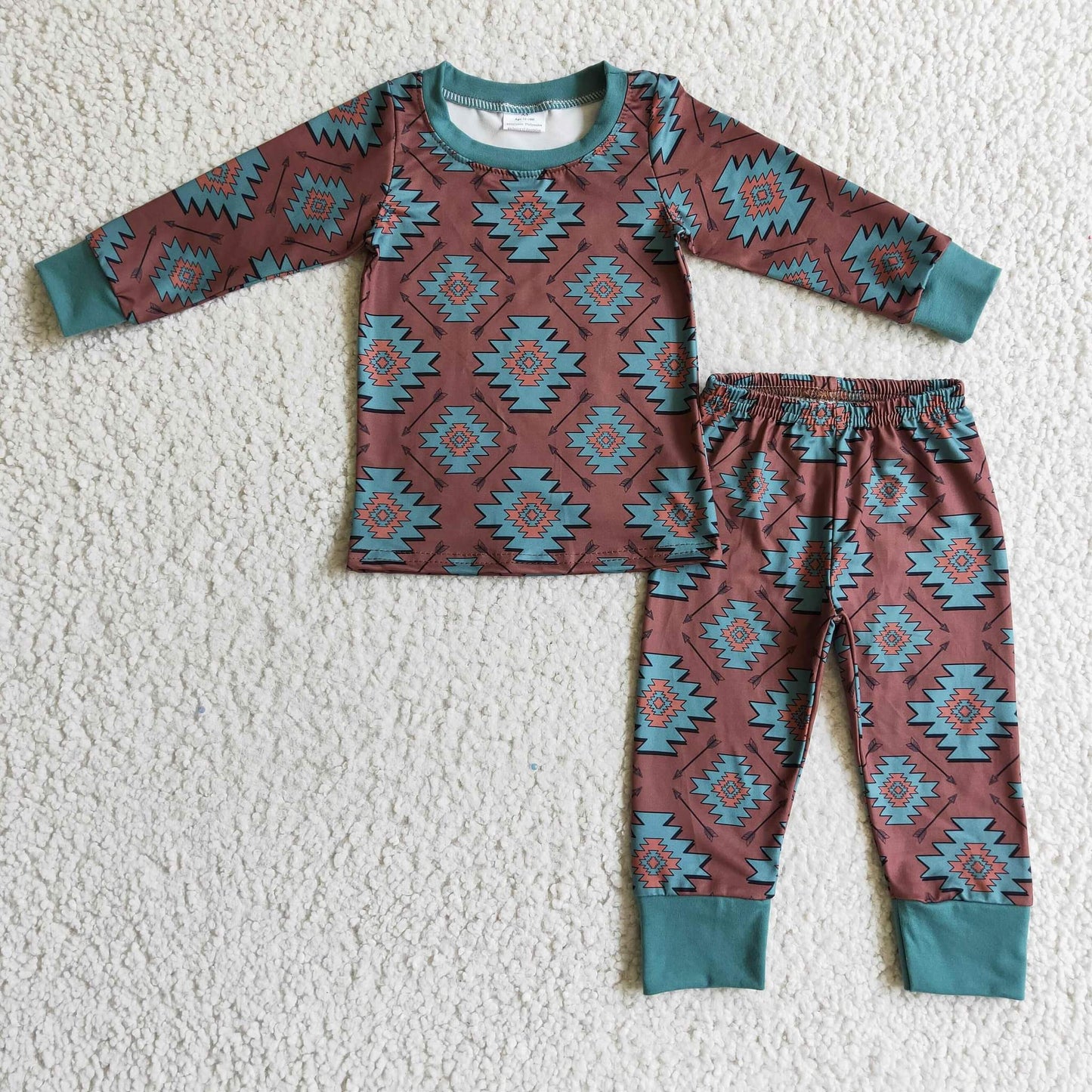 Quilted Pattern Western Pajamas (3/6M - 14/16)