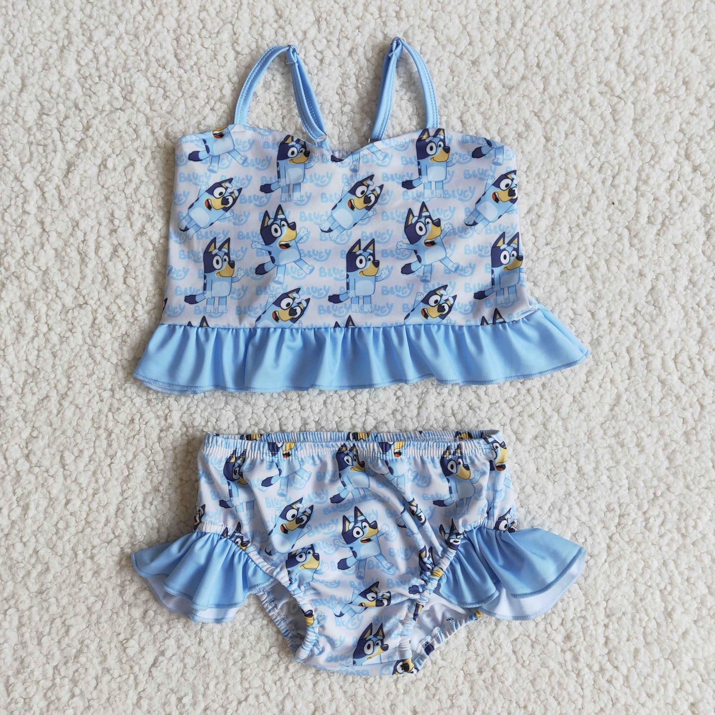 Blue Girl Two Piece Swimsuit (3/6M - 7/8)